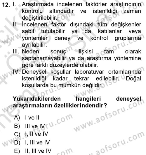 İş Sağlığı Yönetimi Dersi 2023 - 2024 Yılı (Vize) Ara Sınav Soruları 12. Soru