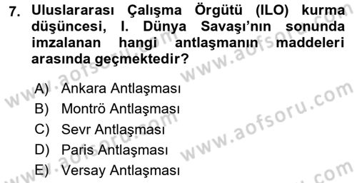 İş Sağlığı Yönetimi Dersi 2023 - 2024 Yılı (Vize) Ara Sınav Soruları 7. Soru