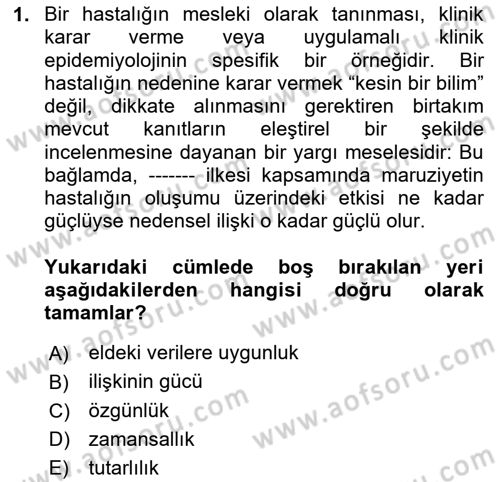 İş Sağlığı Yönetimi Dersi 2023 - 2024 Yılı (Final) Dönem Sonu Sınav Soruları 1. Soru
