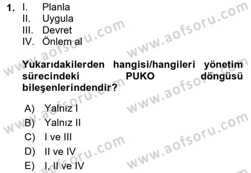 İş Sağlığı Yönetimi Dersi 2023 - 2024 Yılı Yaz Okulu Sınav Soruları 1. Soru