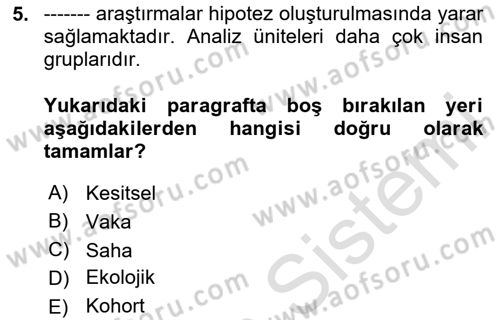 İş Sağlığı Yönetimi Dersi 2023 - 2024 Yılı Yaz Okulu Sınav Soruları 5. Soru