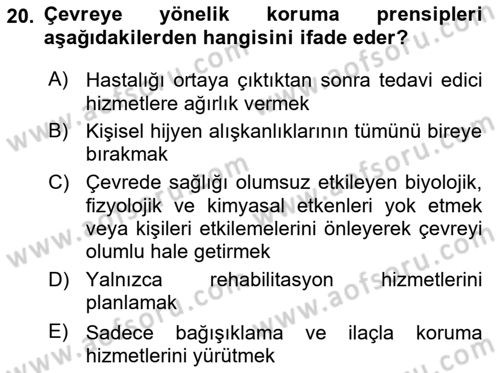 İş Sağlığı Yönetimi Dersi 2025 - 2026 Yılı (Vize) Ara Sınav Soruları 20. Soru