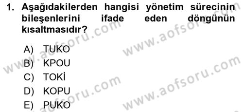 İş Sağlığı Yönetimi Dersi 2025 - 2026 Yılı Yaz Okulu Sınav Soruları 1. Soru