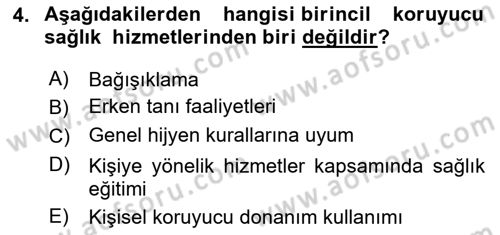 İş Sağlığı Yönetimi Dersi 2025 - 2026 Yılı Yaz Okulu Sınav Soruları 4. Soru