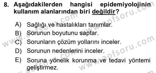 İş Sağlığı Yönetimi Dersi 2025 - 2026 Yılı Yaz Okulu Sınav Soruları 8. Soru