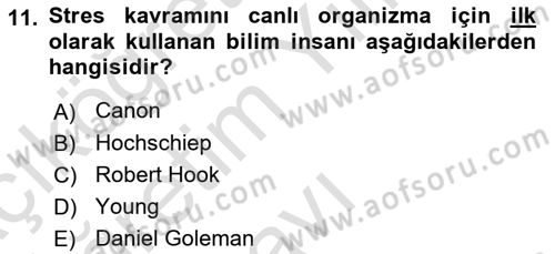 İş Yaşaminda Risk Etmenleri Ve Yönetimsel Faktörler Dersi 2020 - 2021 Yılı Yaz Okulu Sınav Soruları 11. Soru