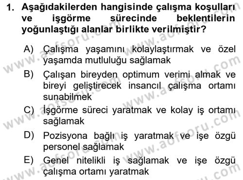 İş Yaşaminda Risk Etmenleri Ve Yönetimsel Faktörler Dersi Ara Sınavı Deneme Sınav Soruları 1. Soru