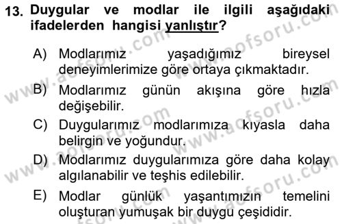 İş Yaşaminda Risk Etmenleri Ve Yönetimsel Faktörler Dersi Ara Sınavı Deneme Sınav Soruları 13. Soru