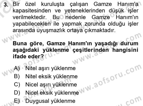 İş Yaşaminda Risk Etmenleri Ve Yönetimsel Faktörler Dersi Ara Sınavı Deneme Sınav Soruları 3. Soru