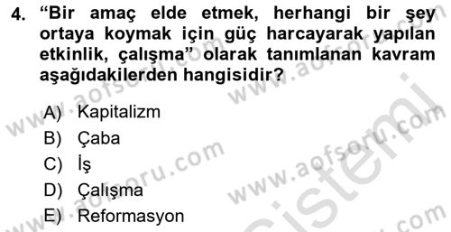 İş Yaşaminda Risk Etmenleri Ve Yönetimsel Faktörler Dersi Ara Sınavı Deneme Sınav Soruları 4. Soru