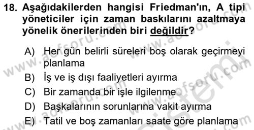 İş Yaşaminda Risk Etmenleri Ve Yönetimsel Faktörler Dersi 2021 - 2022 Yılı (Final) Dönem Sonu Sınav Soruları 18. Soru
