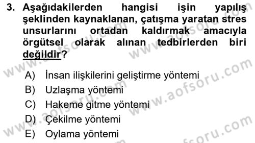 İş Yaşaminda Risk Etmenleri Ve Yönetimsel Faktörler Dersi 2021 - 2022 Yılı (Final) Dönem Sonu Sınav Soruları 3. Soru