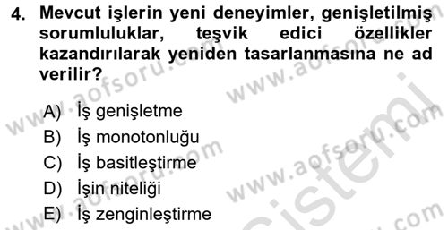 İş Yaşaminda Risk Etmenleri Ve Yönetimsel Faktörler Dersi 2021 - 2022 Yılı (Final) Dönem Sonu Sınav Soruları 4. Soru