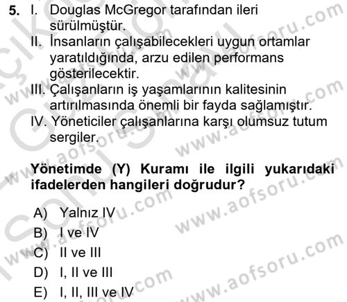 İş Yaşaminda Risk Etmenleri Ve Yönetimsel Faktörler Dersi 2021 - 2022 Yılı (Final) Dönem Sonu Sınav Soruları 5. Soru