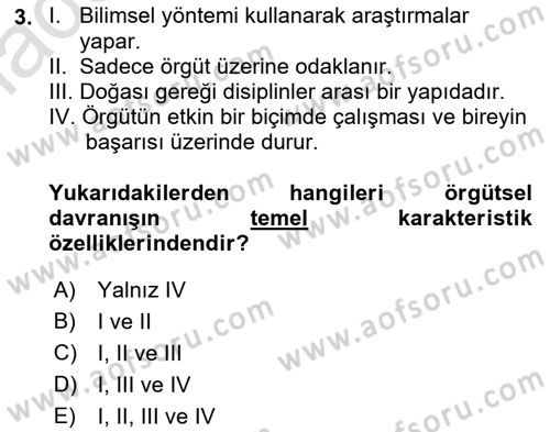 İş Yaşaminda Risk Etmenleri Ve Yönetimsel Faktörler Dersi 2021 - 2022 Yılı Yaz Okulu Sınav Soruları 3. Soru