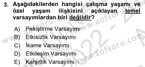 İş Yaşaminda Risk Etmenleri Ve Yönetimsel Faktörler Dersi Ara Sınavı Deneme Sınav Soruları 3. Soru