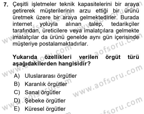 İş Yaşaminda Risk Etmenleri Ve Yönetimsel Faktörler Dersi 2022 - 2023 Yılı (Vize) Ara Sınavı 7. Soru