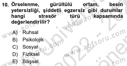 İş Yaşaminda Risk Etmenleri Ve Yönetimsel Faktörler Dersi 2022 - 2023 Yılı (Final) Dönem Sonu Sınav Soruları 10. Soru