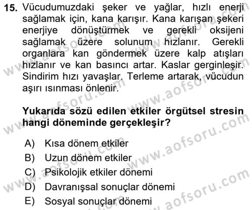 İş Yaşaminda Risk Etmenleri Ve Yönetimsel Faktörler Dersi 2022 - 2023 Yılı (Final) Dönem Sonu Sınav Soruları 15. Soru