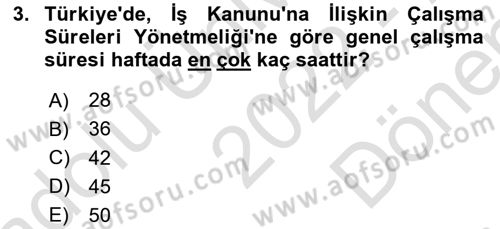 İş Yaşaminda Risk Etmenleri Ve Yönetimsel Faktörler Dersi 2022 - 2023 Yılı (Final) Dönem Sonu Sınav Soruları 3. Soru