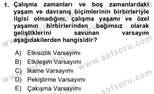 İş Yaşaminda Risk Etmenleri Ve Yönetimsel Faktörler Dersi Ara Sınavı Deneme Sınav Soruları 1. Soru
