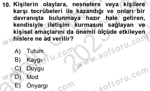 İş Yaşaminda Risk Etmenleri Ve Yönetimsel Faktörler Dersi Ara Sınavı Deneme Sınav Soruları 10. Soru