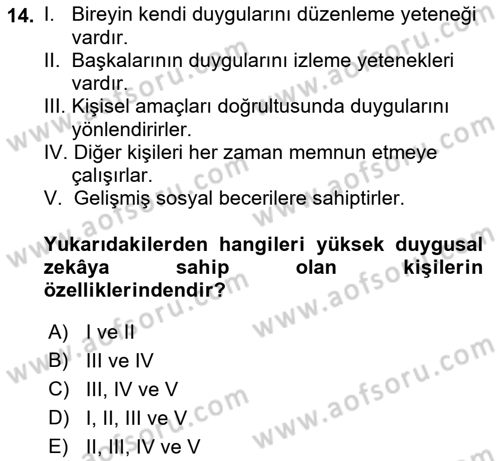 İş Yaşaminda Risk Etmenleri Ve Yönetimsel Faktörler Dersi Ara Sınavı Deneme Sınav Soruları 14. Soru