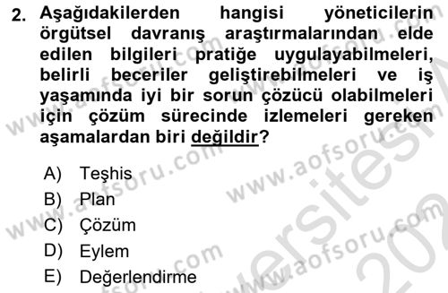 İş Yaşaminda Risk Etmenleri Ve Yönetimsel Faktörler Dersi 2023 - 2024 Yılı (Vize) Ara Sınav Soruları 2. Soru