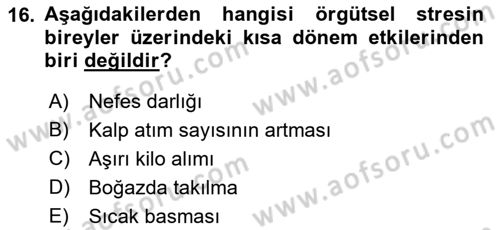 İş Yaşaminda Risk Etmenleri Ve Yönetimsel Faktörler Dersi 2023 - 2024 Yılı (Final) Dönem Sonu Sınav Soruları 16. Soru