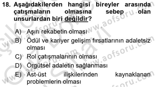 İş Yaşaminda Risk Etmenleri Ve Yönetimsel Faktörler Dersi 2023 - 2024 Yılı (Final) Dönem Sonu Sınav Soruları 18. Soru