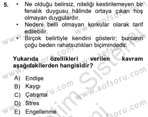 İş Yaşaminda Risk Etmenleri Ve Yönetimsel Faktörler Dersi 2023 - 2024 Yılı (Final) Dönem Sonu Sınav Soruları 5. Soru