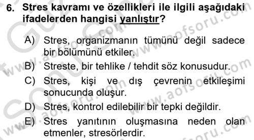 İş Yaşaminda Risk Etmenleri Ve Yönetimsel Faktörler Dersi 2023 - 2024 Yılı (Final) Dönem Sonu Sınav Soruları 6. Soru