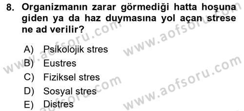 İş Yaşaminda Risk Etmenleri Ve Yönetimsel Faktörler Dersi 2023 - 2024 Yılı (Final) Dönem Sonu Sınav Soruları 8. Soru