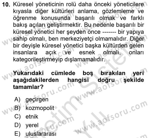 İş Yaşaminda Risk Etmenleri Ve Yönetimsel Faktörler Dersi 2023 - 2024 Yılı Yaz Okulu Sınav Soruları 10. Soru