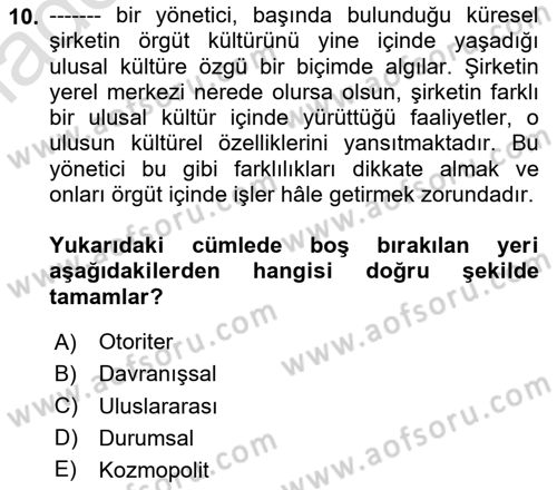 İş Yaşaminda Risk Etmenleri Ve Yönetimsel Faktörler Dersi Ara Sınavı Deneme Sınav Soruları 10. Soru
