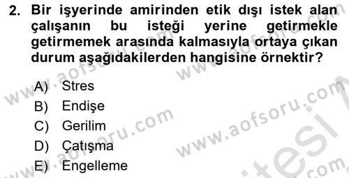 İş Yaşaminda Risk Etmenleri Ve Yönetimsel Faktörler Dersi 2024 - 2025 Yılı (Final) Dönem Sonu Sınav Soruları 2. Soru
