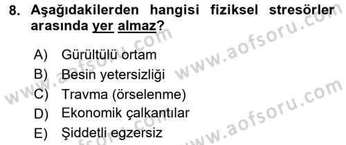 İş Yaşaminda Risk Etmenleri Ve Yönetimsel Faktörler Dersi 2024 - 2025 Yılı (Final) Dönem Sonu Sınav Soruları 8. Soru