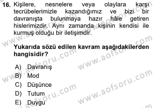 İş Yaşaminda Risk Etmenleri Ve Yönetimsel Faktörler Dersi 2025 - 2026 Yılı (Vize) Ara Sınav Soruları 16. Soru