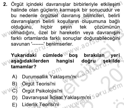 İş Yaşaminda Risk Etmenleri Ve Yönetimsel Faktörler Dersi 2025 - 2026 Yılı (Vize) Ara Sınav Soruları 2. Soru
