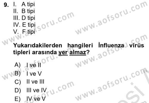 Kimya ve Biyoloji Sektörlerinde İş Sağlığı ve Güvenliği Dersi 2020 - 2021 Yılı Yaz Okulu Sınav Soruları 9. Soru
