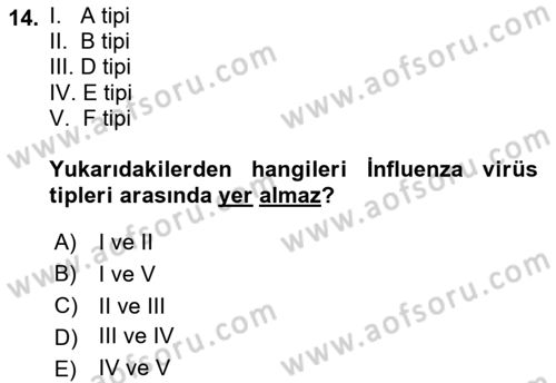 Kimya ve Biyoloji Sektörlerinde İş Sağlığı ve Güvenliği Dersi 2021 - 2022 Yılı (Vize) Ara Sınav Soruları 14. Soru
