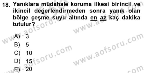 Kimya ve Biyoloji Sektörlerinde İş Sağlığı ve Güvenliği Dersi 2021 - 2022 Yılı (Final) Dönem Sonu Sınav Soruları 18. Soru
