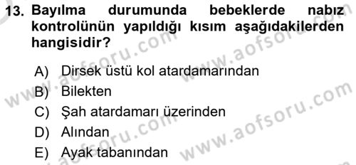 Kimya ve Biyoloji Sektörlerinde İş Sağlığı ve Güvenliği Dersi 2021 - 2022 Yılı Yaz Okulu Sınav Soruları 13. Soru