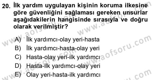 Kimya ve Biyoloji Sektörlerinde İş Sağlığı ve Güvenliği Dersi 2021 - 2022 Yılı Yaz Okulu Sınav Soruları 20. Soru