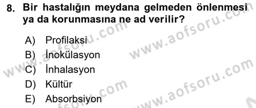 Kimya ve Biyoloji Sektörlerinde İş Sağlığı ve Güvenliği Dersi 2021 - 2022 Yılı Yaz Okulu Sınav Soruları 8. Soru
