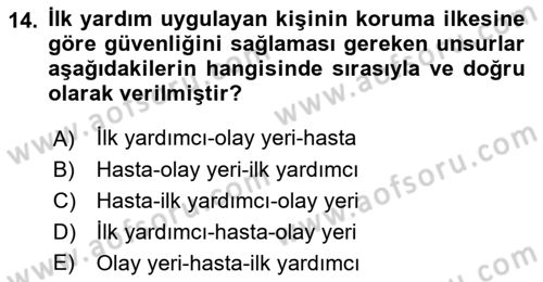 Kimya ve Biyoloji Sektörlerinde İş Sağlığı ve Güvenliği Dersi 2022 - 2023 Yılı Yaz Okulu Sınav Soruları 14. Soru
