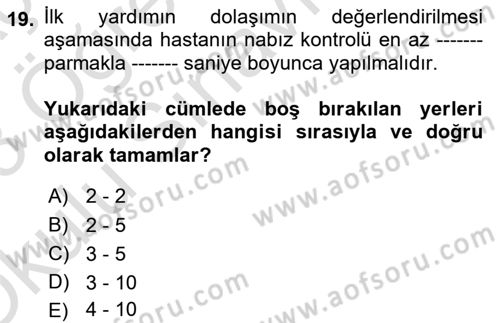 Kimya ve Biyoloji Sektörlerinde İş Sağlığı ve Güvenliği Dersi 2022 - 2023 Yılı Yaz Okulu Sınav Soruları 19. Soru