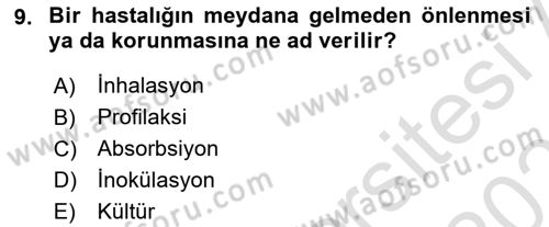 Kimya ve Biyoloji Sektörlerinde İş Sağlığı ve Güvenliği Dersi 2022 - 2023 Yılı Yaz Okulu Sınav Soruları 9. Soru