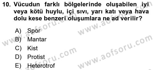 Kimya ve Biyoloji Sektörlerinde İş Sağlığı ve Güvenliği Dersi 2023 - 2024 Yılı (Vize) Ara Sınav Soruları 10. Soru