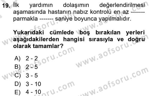 Kimya ve Biyoloji Sektörlerinde İş Sağlığı ve Güvenliği Dersi 2023 - 2024 Yılı (Final) Dönem Sonu Sınav Soruları 19. Soru